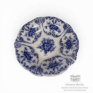 Flow Blue bowl With Crazing Patina Primitive Upper Hanley Pottery England